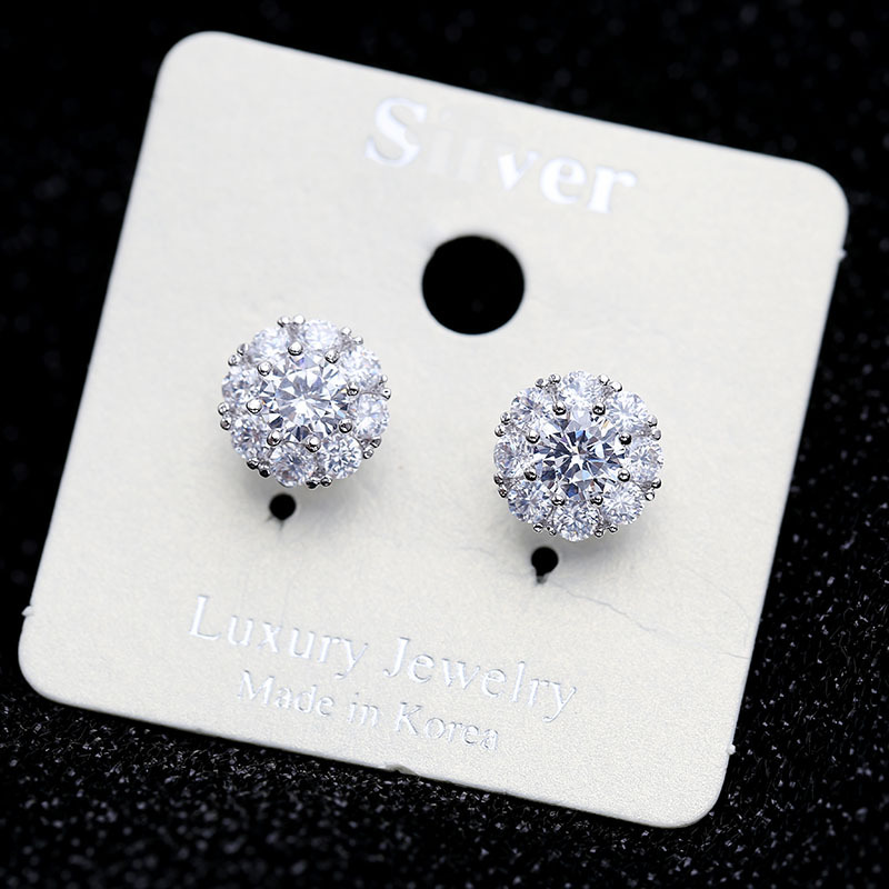 Sterling Argent Aiguille Tiktok Même Style Rotation Boucles D'oreilles Femelle Zircon Boucles D'oreilles Géométriques Frais Simple Bijoux En Gros display picture 9