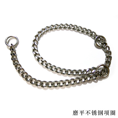 新款狗项圈不锈钢宠物链磨平训练P链大犬颈圈防咬控制链|ms