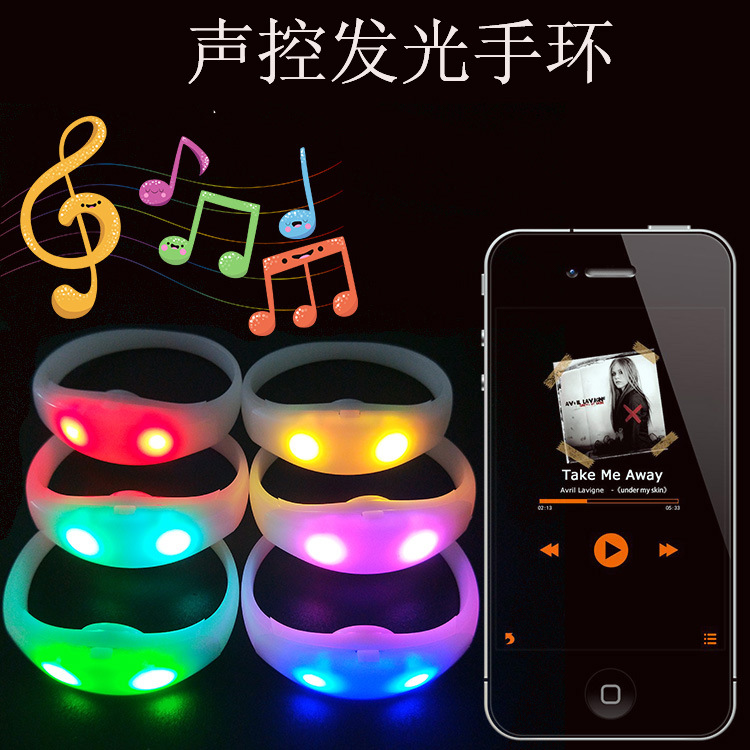 Silicone flashing bracelet, remote control