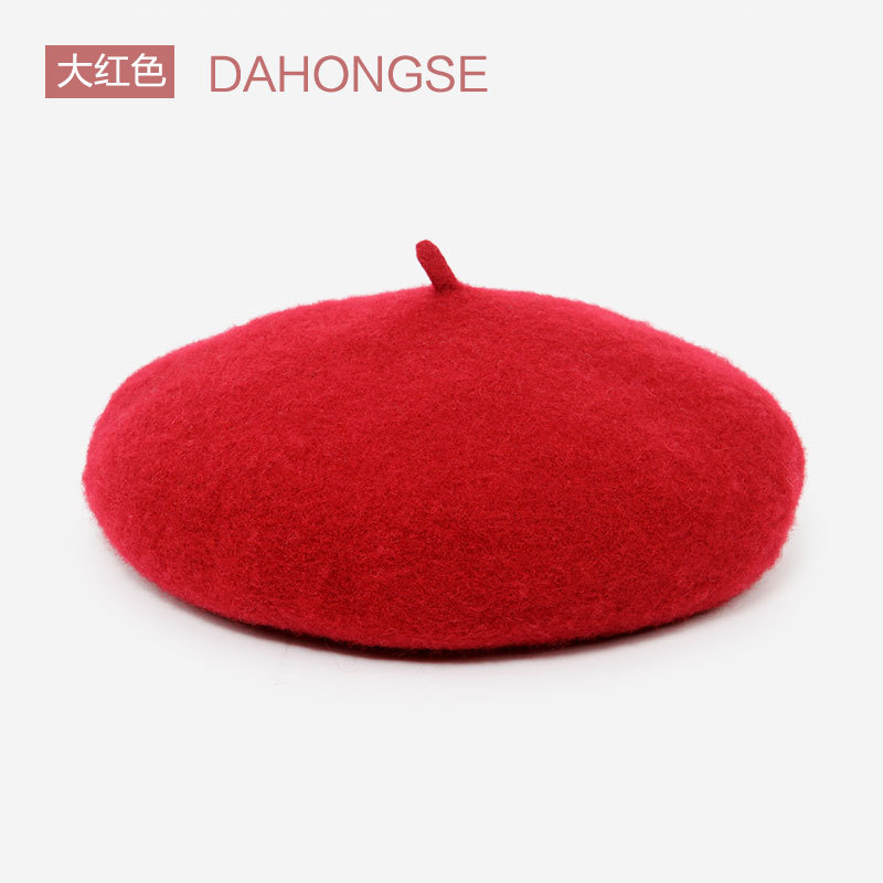 2018普通款热卖贝雷帽颜色分类头像11大红色