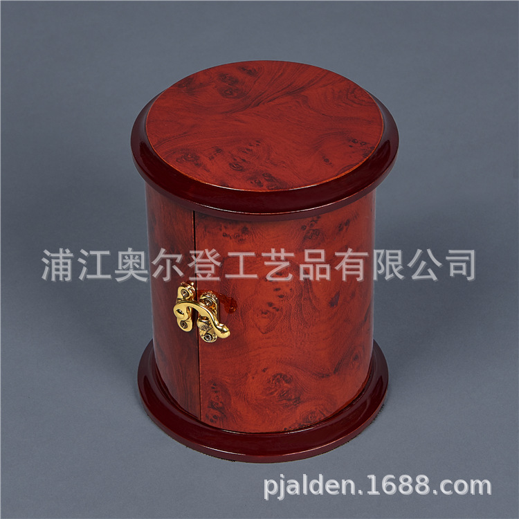 Wooden round box creative packaging custom essential oil bottle wooden box lacquered crystal perfume bottle 15ml set gift detail image 2