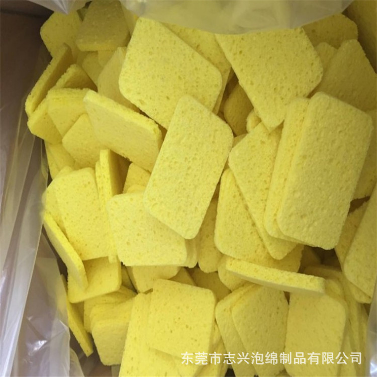 厂家生产洗车绵 厨房清洁用海绵 木浆绵 彩色印刷冲压成型木浆绵