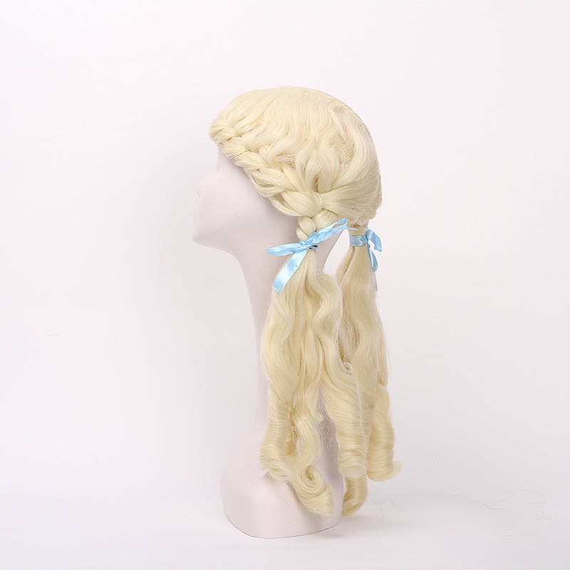 Newlook IMG - 1335 nueva peluca de vacaciones de doble caballo rizado dorado