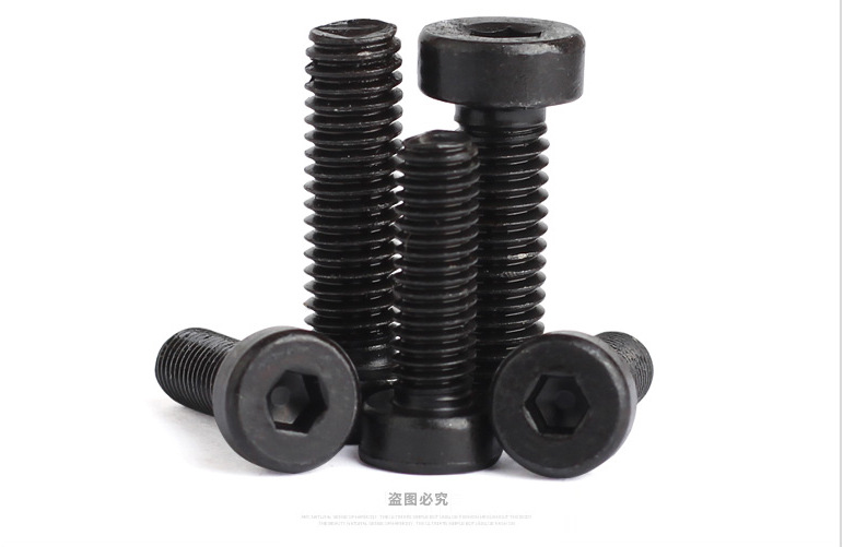 【M12】8.8级发黑矮头内六角螺丝DIN7984薄头螺丝钉圆柱头螺栓