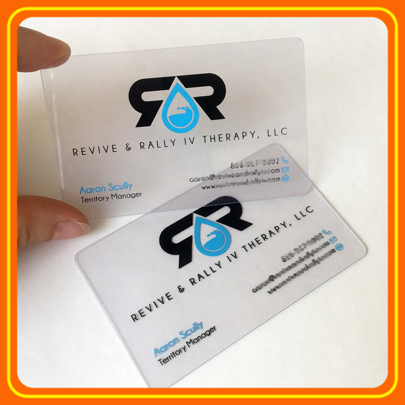 PVC透明名片厚薄自定义丝印彩印LOGO内容文字全透明半透明可定制