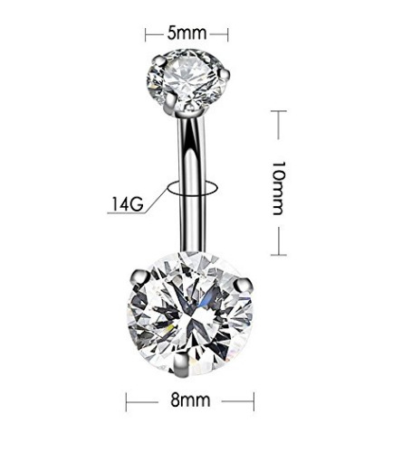 Mode Geometrisch Blume Rostfreier Stahl Inlay Türkis Strasssteine Bauchnabelpiercing 1 Satz display picture 4