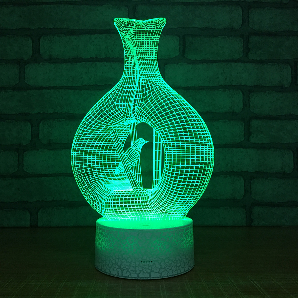 亚马逊爆款 爆裂纹3D灯小夜灯台灯