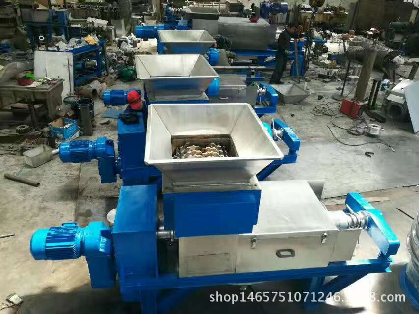餐厨垃圾处理机双餐厨垃圾脱水挤压设备厂家双螺旋脱水压榨机