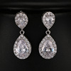 Classic zirconium, earrings, suitable for import, European style, light luxury style