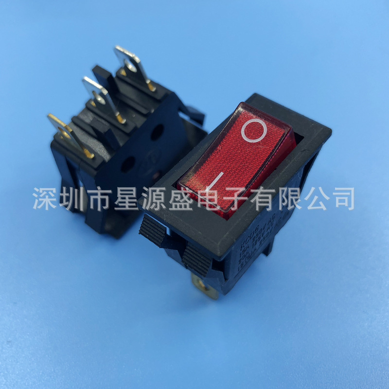 KCD6-3P 红色/绿色 船型开关 16*32mm 三脚两档 电源翘板 15A250V