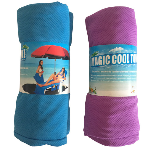 Cross-border microfiber cold towel quick-drying beach chair towel beach towel deck chair cover ice towel 370g