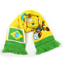 厂家定制针织提花多色围巾定做世界杯球迷啦啦队助力赛事腈纶围巾