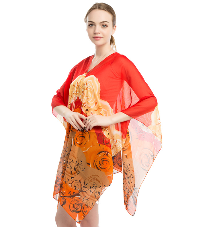 珍珠扣披肩 夏季防晒围巾厂家 女士围巾披肩