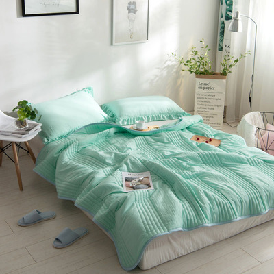 水洗棉夏被 单双人纯色夏凉被 空调被 加大薄被