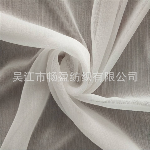 市场低价厂家直销一批75D顺纡绉  褶雪纺 皱雪纺 雪纺绉 成品面料