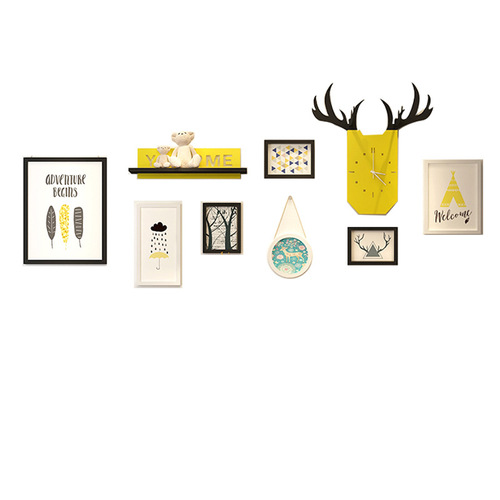 Nordic simple creative decorative painting photo frame wall deer head hanging table picture frame combination living room dining room wall wall hanging accessories