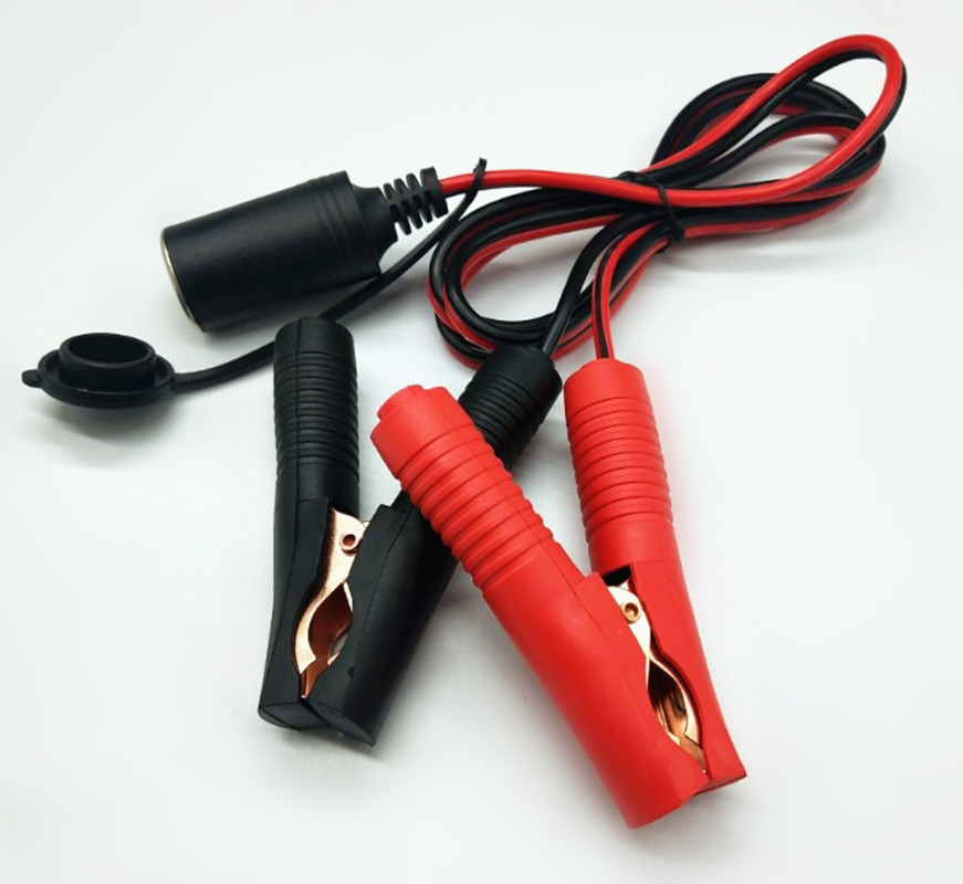 供应  太阳能发电电瓶夹子   鳄鱼夹电源线 红黑线电瓶夹子