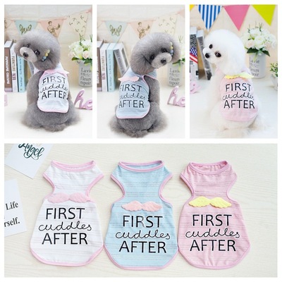 夏季新款宠物天使背心狗衣服三色字母时尚可爱日韩欧美风工厂批发