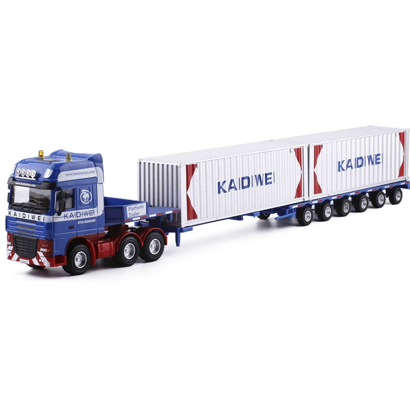 [Boxed] Cadway 1:50 Alloy Flatbed Transport Truck Heavy Duty Truck Model Container Cargo Vehicle 625022