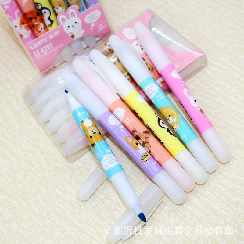 Blueprint 4201 двойная головка 6 цветов маркер костюм ключевой маркер маркировочная ручка Студенческая цветная ручка для граффити