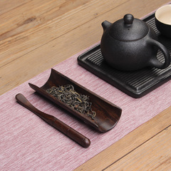 Set of four natural bamboo tea utensils including tea scooper, tea needle, tea tongs, and tea clip, zero accessories included