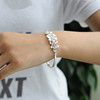 Fashionable adjustable cute women's bracelet with bow, silver 925 sample