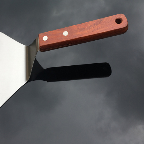 Source factory goods pizza shovel large round wooden handle stainless steel transfer shovel pizza shovel baking tool