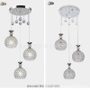 Modern and minimalistic LED decorations for living room, creative crystal pendant, fashionable cristal golden ceiling lamp