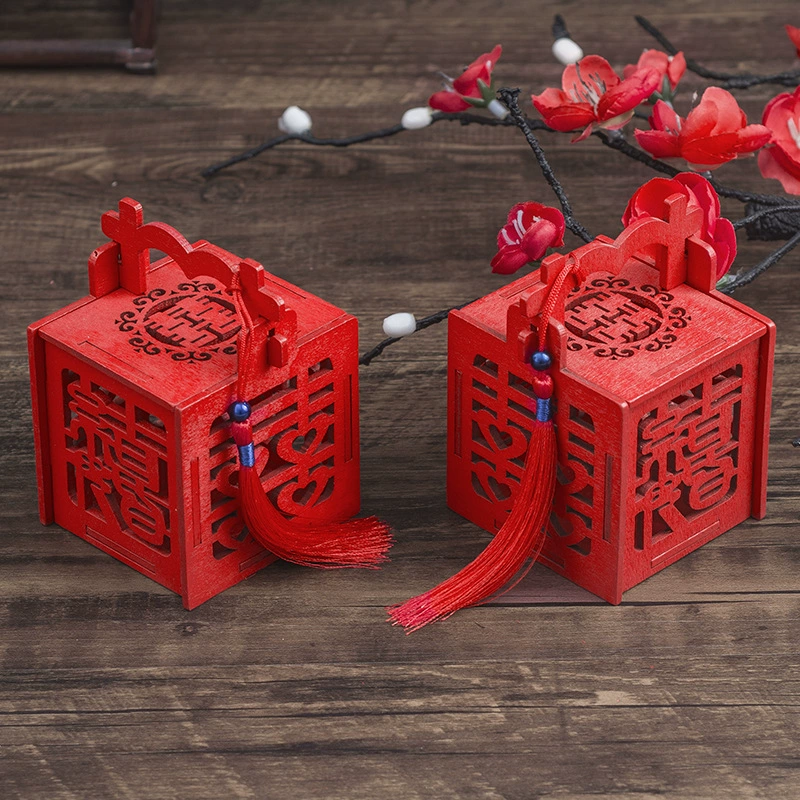 Китайский стиль деревянные полые конфеты коробка свадебный подарок коробка Китайский персонализированные творческие свадебные конфеты Подарочная коробка
