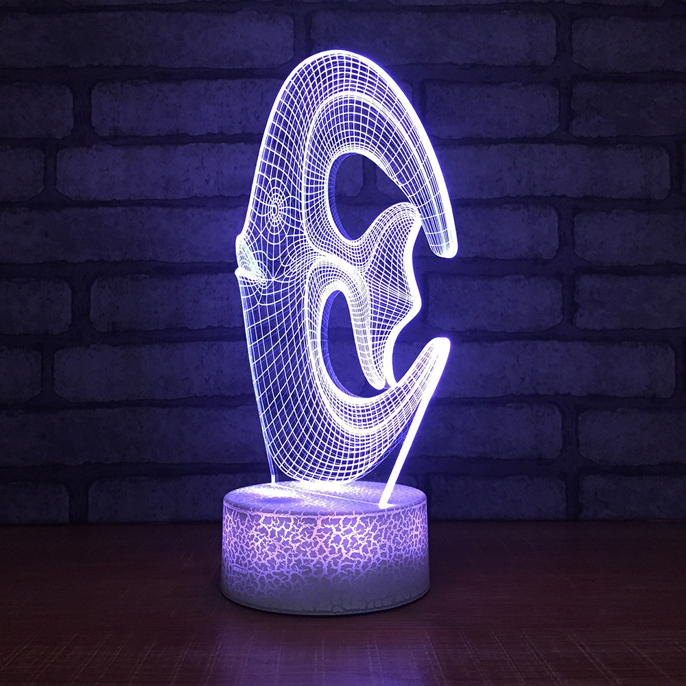 亚马逊爆款 爆裂纹3D灯小夜灯台灯
