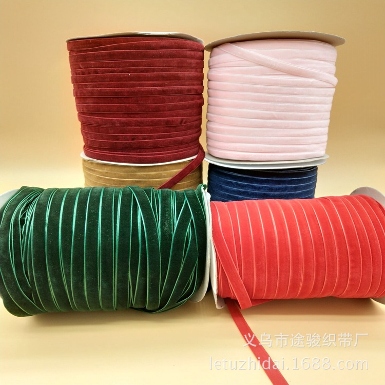 Flocado cinturón de terciopelo ropa tocado decoración DIY cinta CINTURÓN DE Flocado de una sola cara cinturón de terciopelo