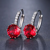 Multicoloured zirconium, jewelry, fresh earrings, South Korea, simple and elegant design