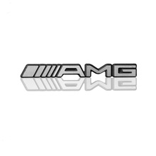 奔馳AMG不銹鋼方向盤音響車標C200L內飾改裝3d金屬車貼全新