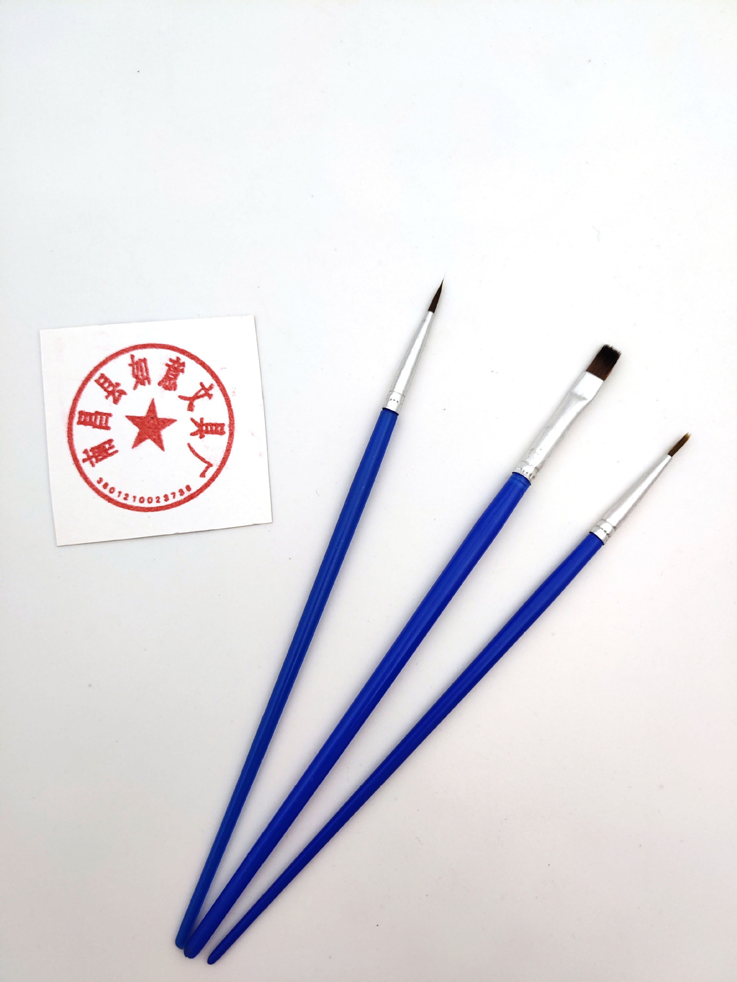 厂家供应DIY数字油画笔笔刷 尼龙毛塑料笔杆三支套装 美术油画|ms