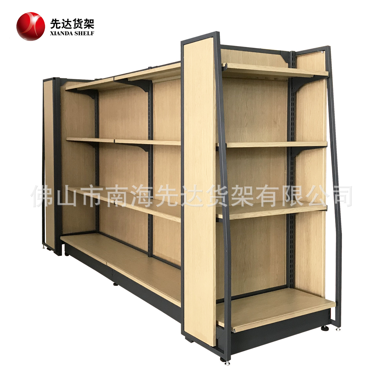 【工厂直销】便利店货架连锁超市货架木纹转印货架钢木货架展示架