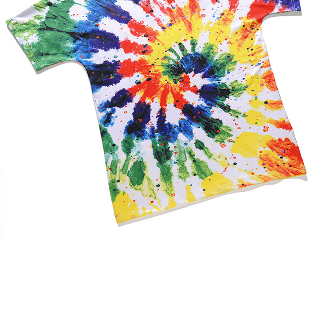 new summer graffiti windmill print large T-shirt men’s loose shirt