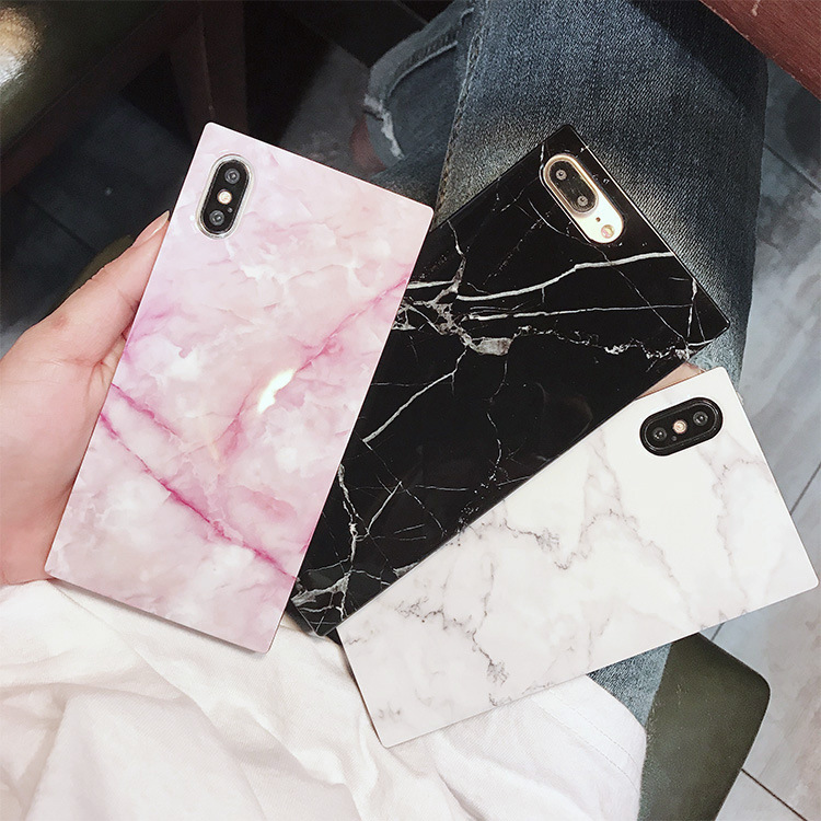 Square soft shell marble pattern iPhone8...