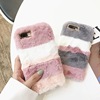 Application of Apple 7plus plush inlaid Diamond TPU all -inclusive soft shell iPhone14 imitation rabbit hair full bag long striped hair shell