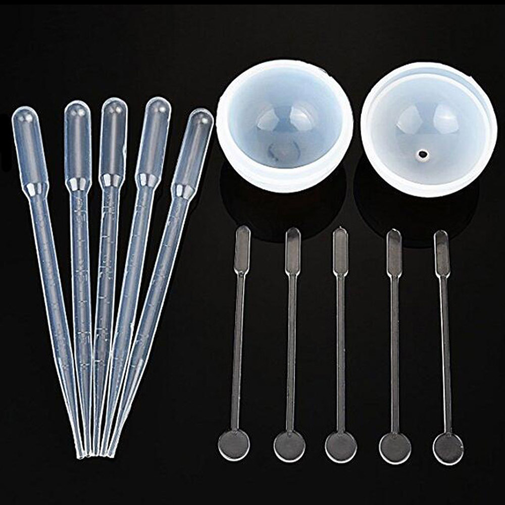 DIY pulsera colgante epoxi molde traje de cristal silicona con cuentagotas varilla agitación cuerno ovejas uñas en stock al por mayor