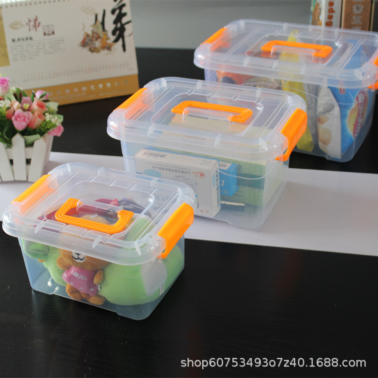 transparent Arrangement Storage portable storage box Medium and small Debris Storage box Plastic children Toys storage box