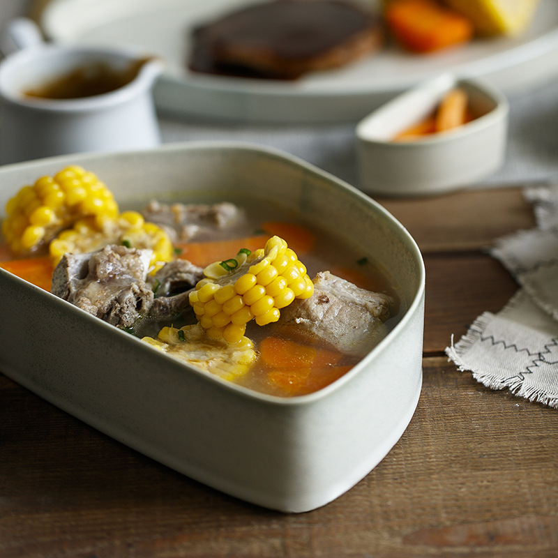 云和堂ins北欧陶瓷窑变釉异形汤盘鱼盘牛排盘创意盘子餐具碗碟