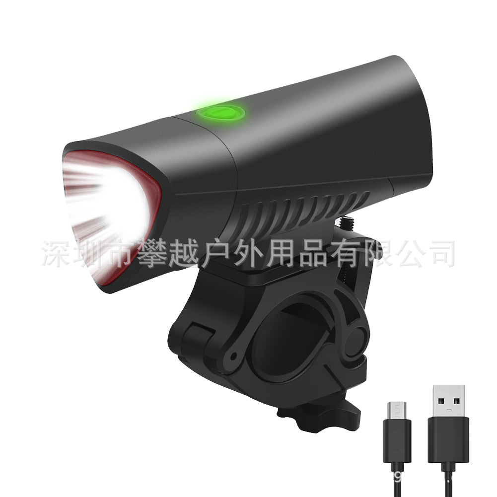 跨境新款防水防雨USB充电车前灯自行车前灯山地车警示灯夜骑装备