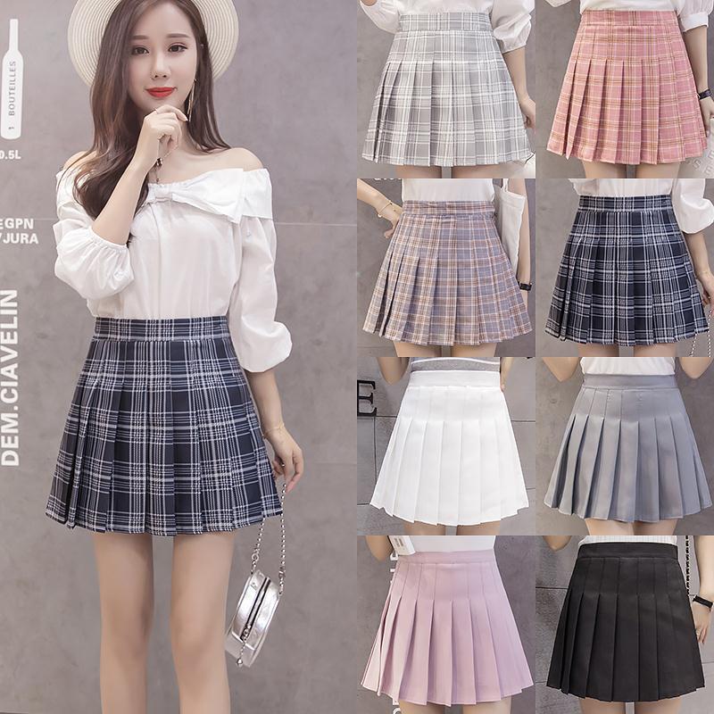 machining goods in stock Customized wholesale On behalf of jk lattice Pleated skirt Short skirt spring and autumn summer student Korean Edition skirt
