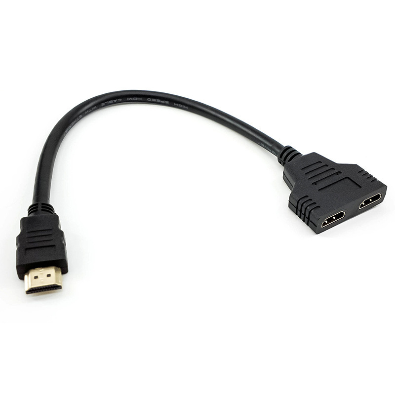 HDMI one-to-two adapter cable 0.3 meters gold-plated high-definition…