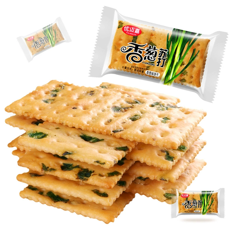 Snack Xiangcong Onion Soda Biscuits, savory scallion crackers, multiple packaging 250–2000 g