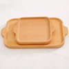 Rectangular wooden small dinner plate for feeding, tableware