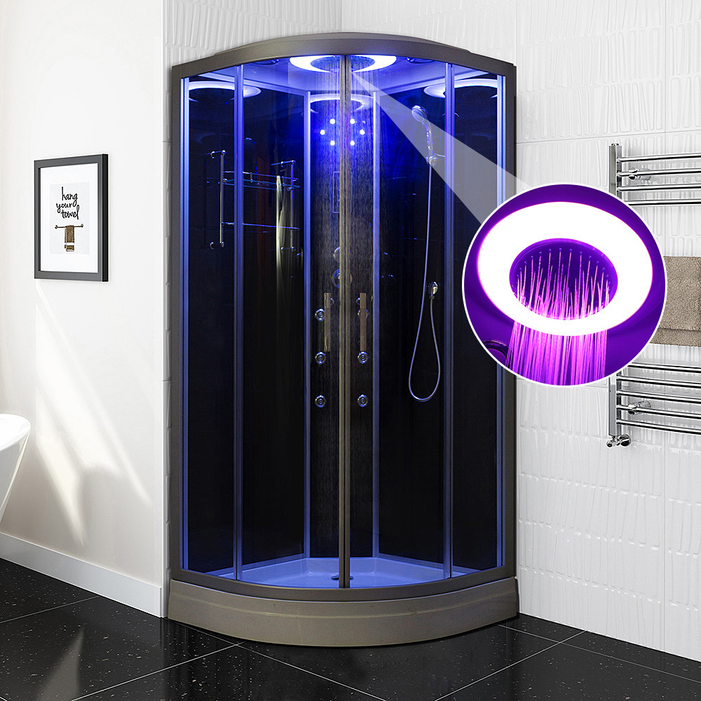 No Steam Quadrant Hydro Shower Cubicle Enclosure Corner Bath Cabin Room