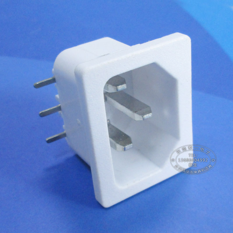 开关电源白色品字尾插座31*24可调色白色三芯品字尾插座DB-14-3PW