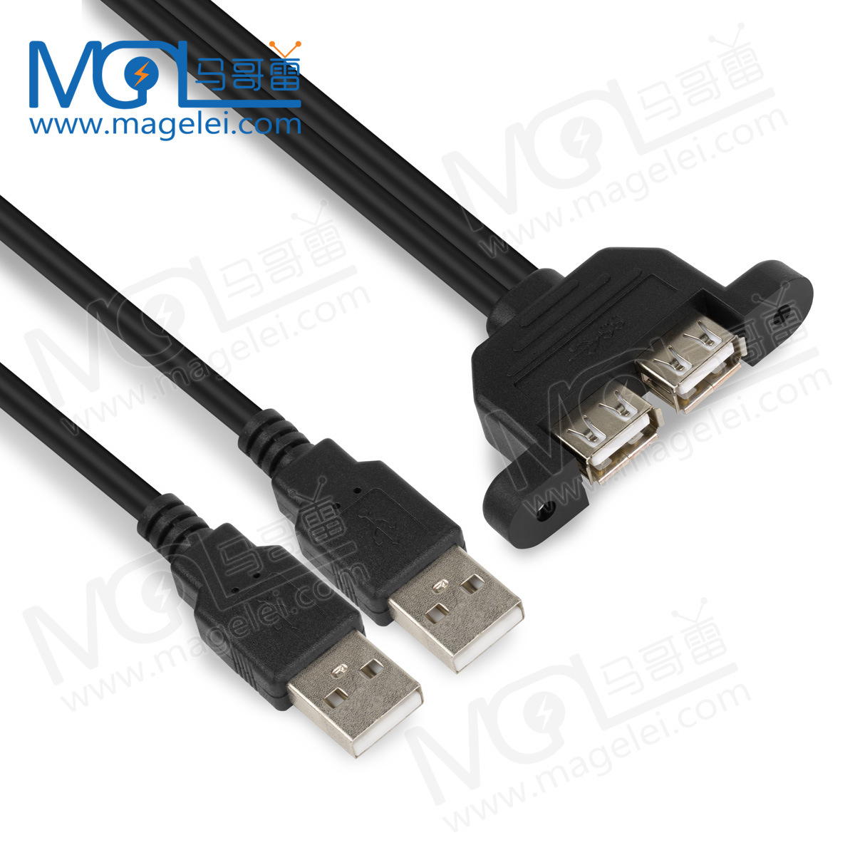 带螺丝孔双口连体USB2.0延长线 带耳朵 可固定双口USB挡板线批发-阿里巴巴