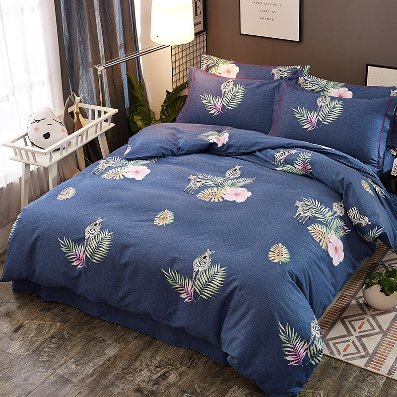 全棉生态磨毛四件套 秋冬季纯棉被套保暖床上用品4件套 家纺代发